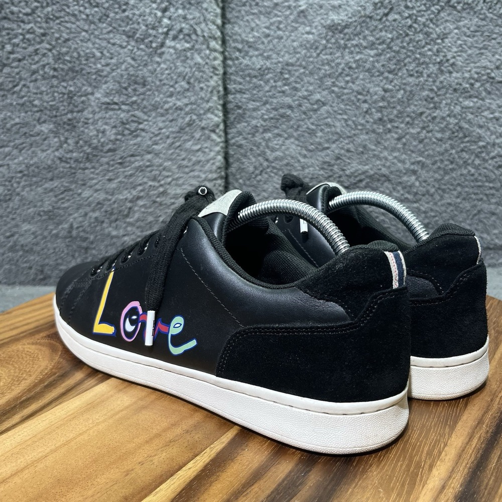 ED Ellen Degeneres "LOVE" Black Leather Sneaker‎ Shoes Womens US 11M EUR 43 - Picture 4 of 12